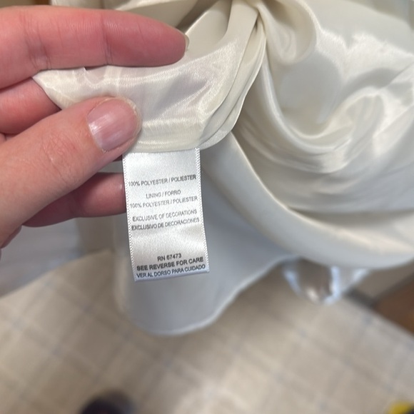 NWT Danny and Nicole White Polka Dot Dress with Black Lace Trim - Picture 5 of 8